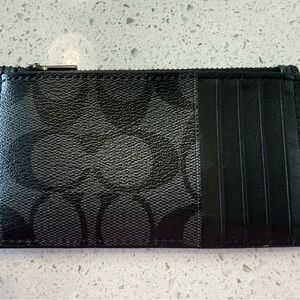 Coach Black Patterned Card Holder